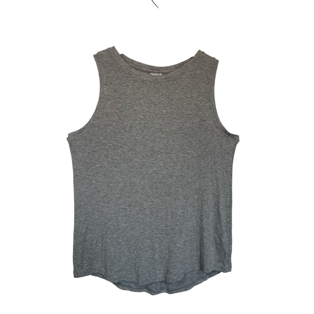Athleta Gray‎ Ribbed Tank Top Sleeveless Athletic Casual Top Size S